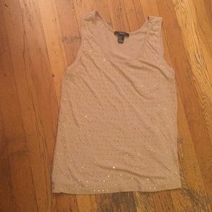 Nude Gold Studded Tank